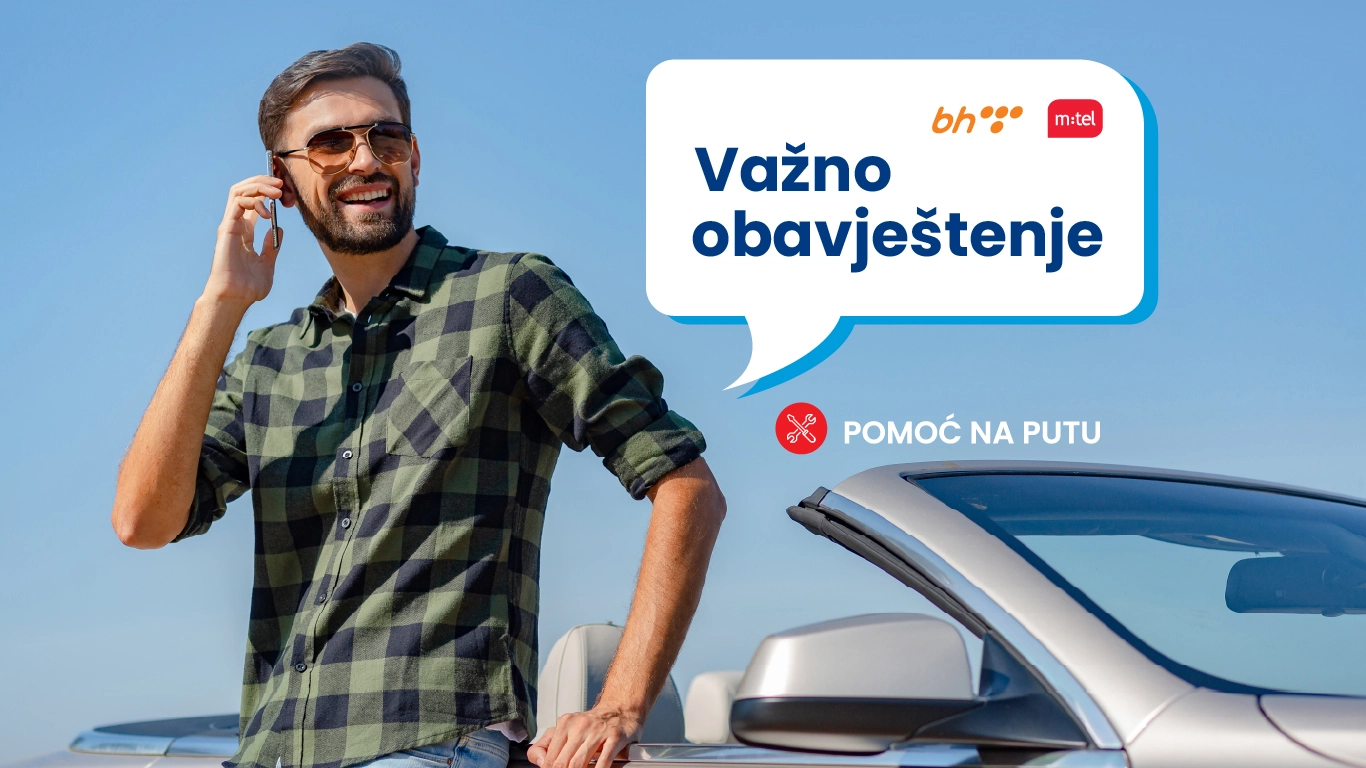 Obavještenje o poteškoćama uspostavljanja poziva prema službi pomoći na putu